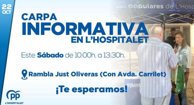 Carpa Informativa del PP de L'Hospitalet en Justo Oliveras.