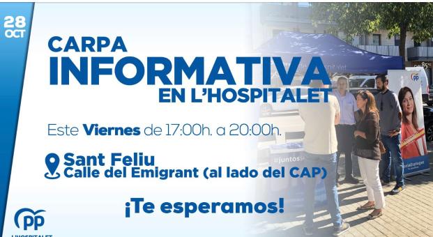 Carpa Informativa del PP de L'Hospitalet en Sant Feliu