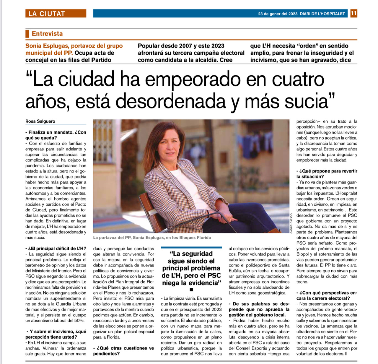 Entrevista Sonia Esplugas Diari L'H